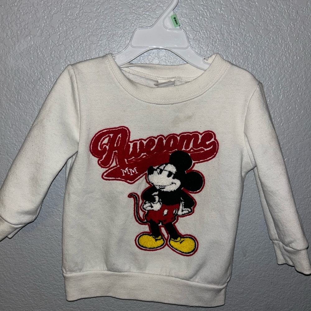 Disney Kids Mickey Mouse Awesome White Sweatshirt
